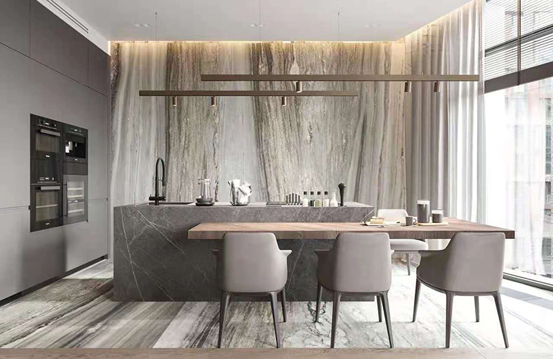 巖板無(wú)縫處理后的效果